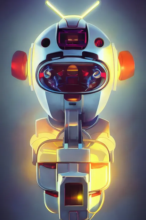 Image similar to metabots medabots medarotto medarot robot minimalist comics helmet mask neon cybereye, behance hd by jesper ejsing, by rhads, makoto shinkai and lois van baarle, ilya kuvshinov, rossdraws global illumination ray tracing hdr radiating a glowing aura