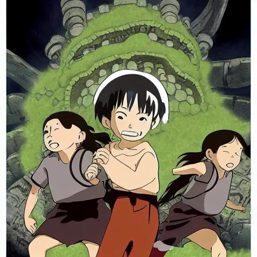 Prompt: uzumaki :: studio ghibli :: junji ito :: shadow of the colossus :: mayan :: hysterical joy