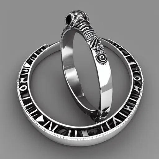 Image similar to 3 d model, armillary rings jewelry