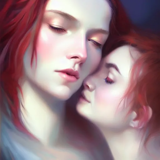 Image similar to love is patient love is kind, photorealistic oil painting by charlie bowater and mark blooms, wlop ; trending on artstation