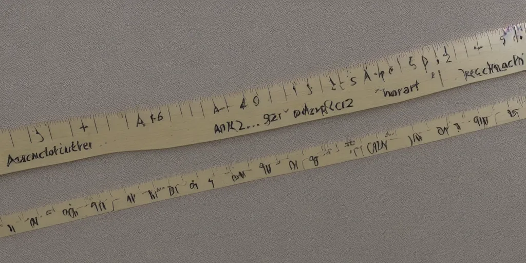 Prompt: architect's scale ruler measuring the words arcsoc 2022-23