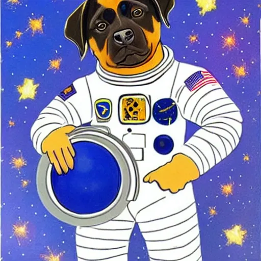 Prompt: astronaut rottweiler