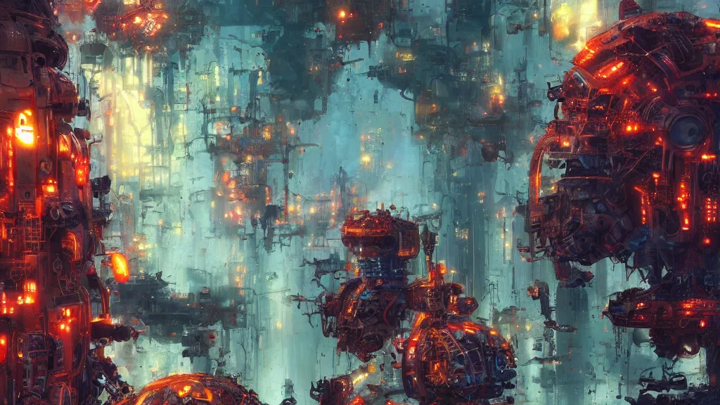 Image similar to a machine conjuring!!! an image!!! from of noise!!!, by john berkey, marc simonetti, and diego gisbert llorens, cinematic closeup!!, accurate facial details, colorful, intricate, chaotic, fantasy realism, hopeful, 8 k render, volumetric lighting