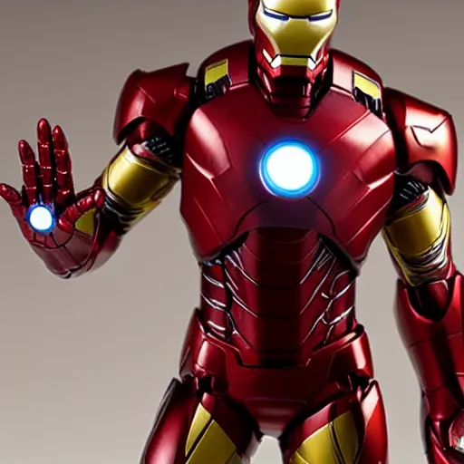 Image similar to Marvel Fighting Armor Iron Man Figure, highly detailed, studio lighting