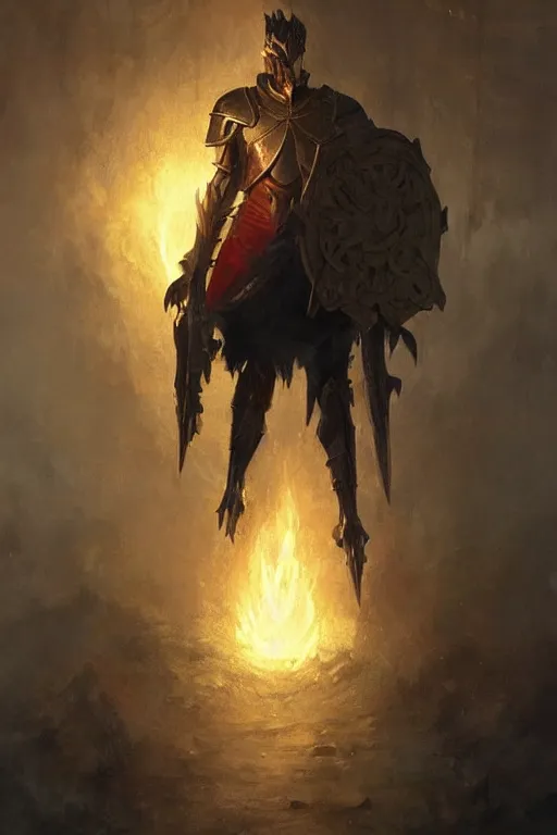 Prompt: a masculine elegant man from sideview with large shoulders, armor, and wearing golden laurel wreath, there are flames behind him, ethereal horror fantasy art by greg rutkowski and magali villanueve and monet con