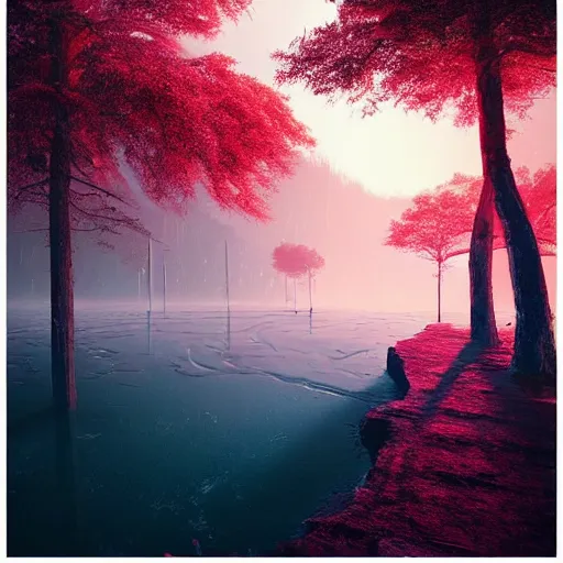 Image similar to a surreal landscape by by alena aenami and beeple