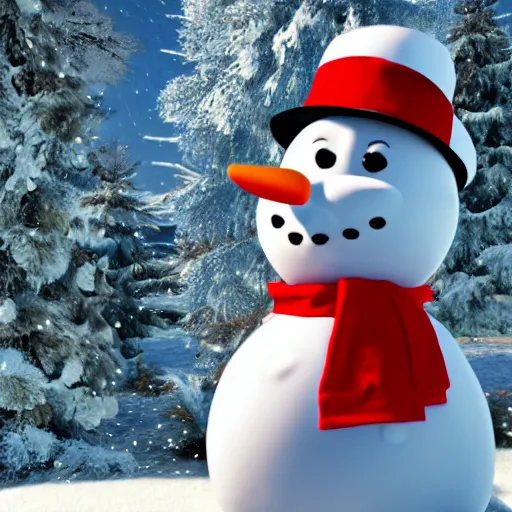 Image similar to Frosty the snowman, RTX, cinematic, 8k, hyper realistic