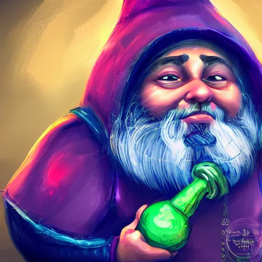 Prompt: portrait of a beautiful gnome alchemist with a bong, D&D, sharp focus, realistic, cinematic lighting, fantasy digital painting