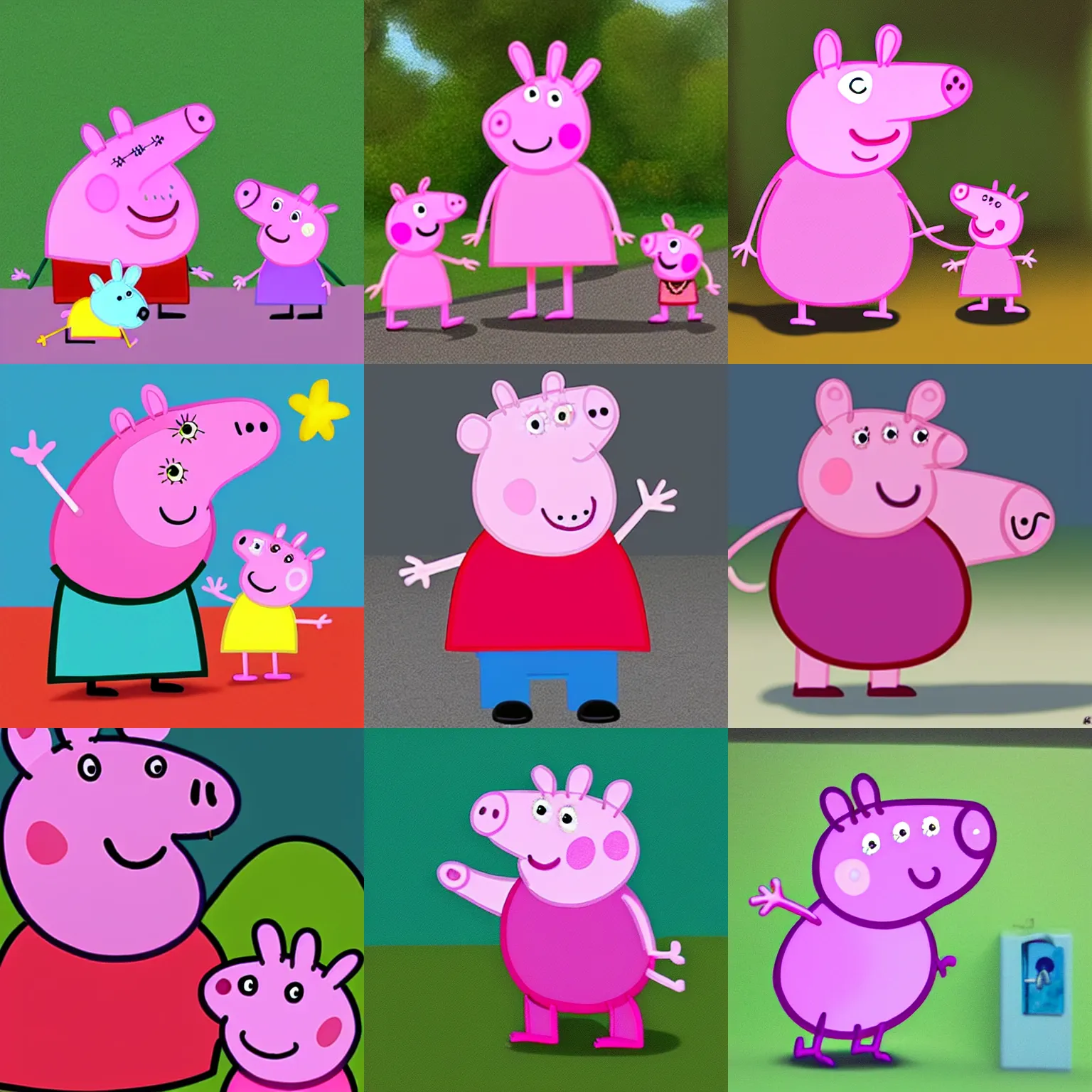 Prompt: hyper realistic peppa pig