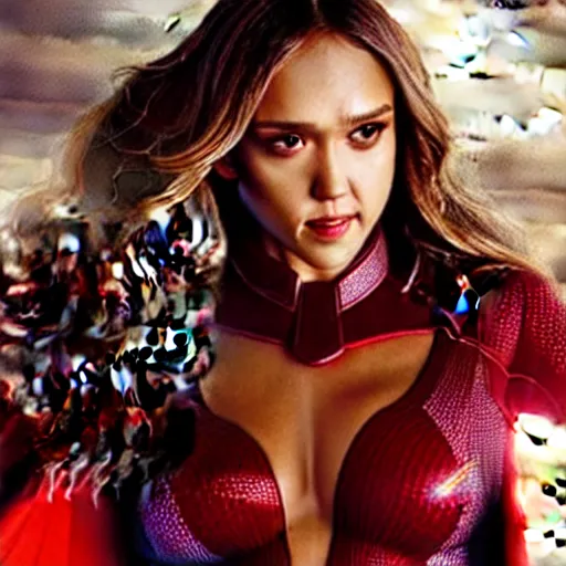 Image similar to Jessica Alba as scarlet witch