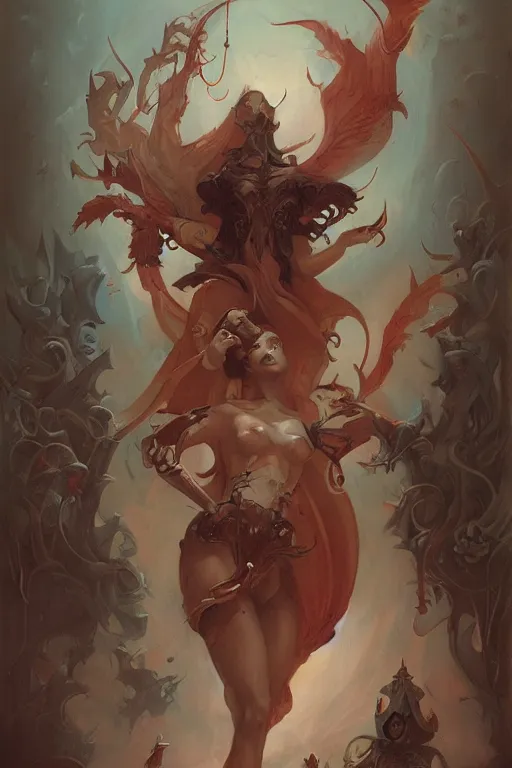 Image similar to Certain death by Peter Mohrbacher in the style of Gaston Bussière, Art Nouveau