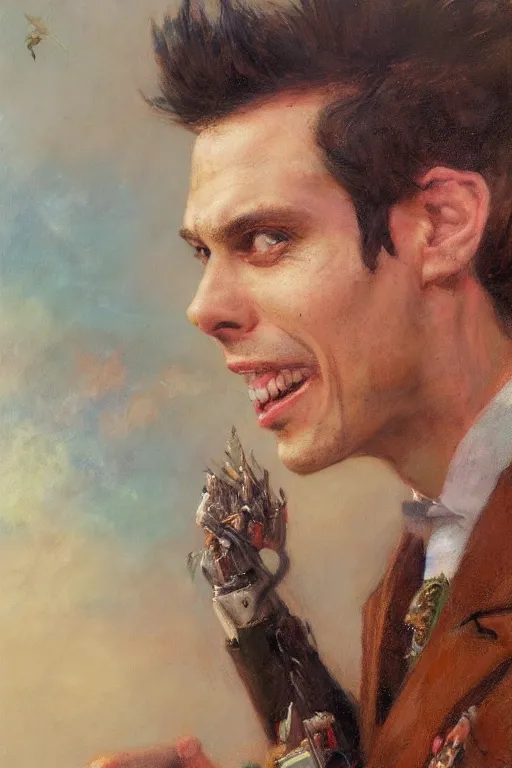 Image similar to a portrait of mike matei, by gaston bussiere, by mandy jurgens and bayard wu and greg rutkowski, cinematic lightning