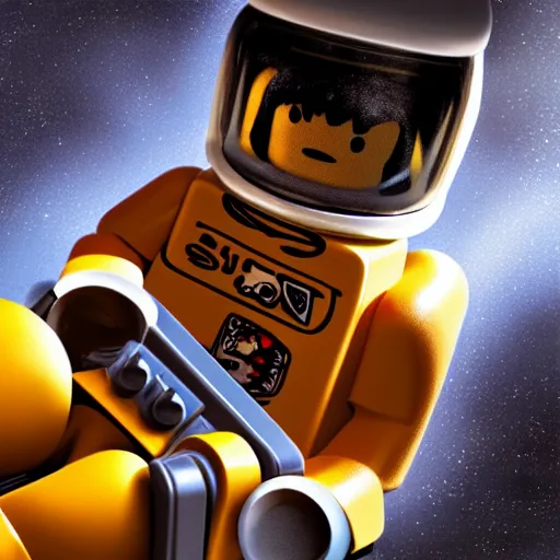 Image similar to lego astronaut in the spaceship by goro fujita, realism, sharp details, cinematic, highly detailed, digital,