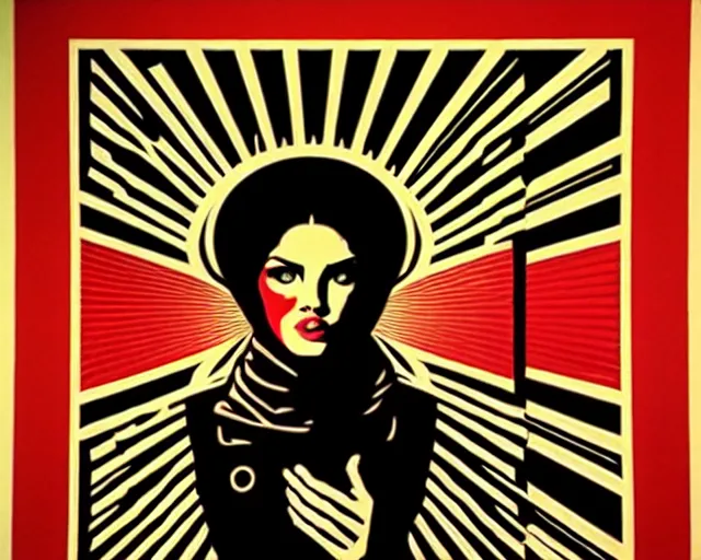 Image similar to artwork by shepard fairey