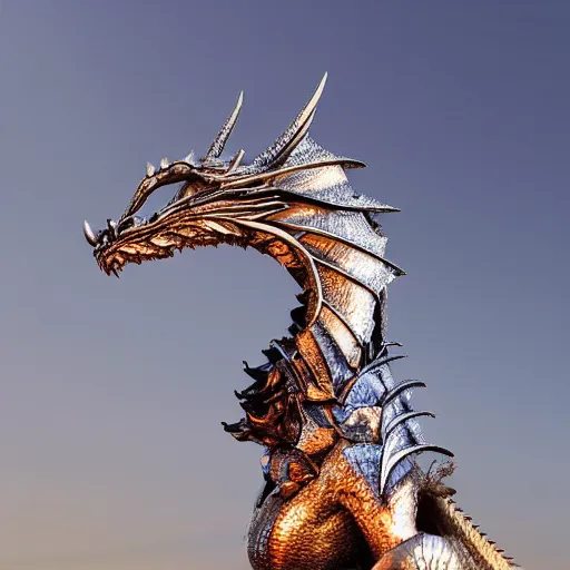 Image similar to epic close up bust shot, realistic detailed stunning beautiful anthropomorphic robot female dragon, doing an elegant pose with hand on hip, looking to the side, sleek streamlined armor and design, sharp claws, sleek well designed head with LED eyes, standing on two legs, wearing a hooded cloak that blows in the wind from behind her, on the beach during sunset, high quality, cinematic art, sunset lighting, artstation, deviantart, furaffinity