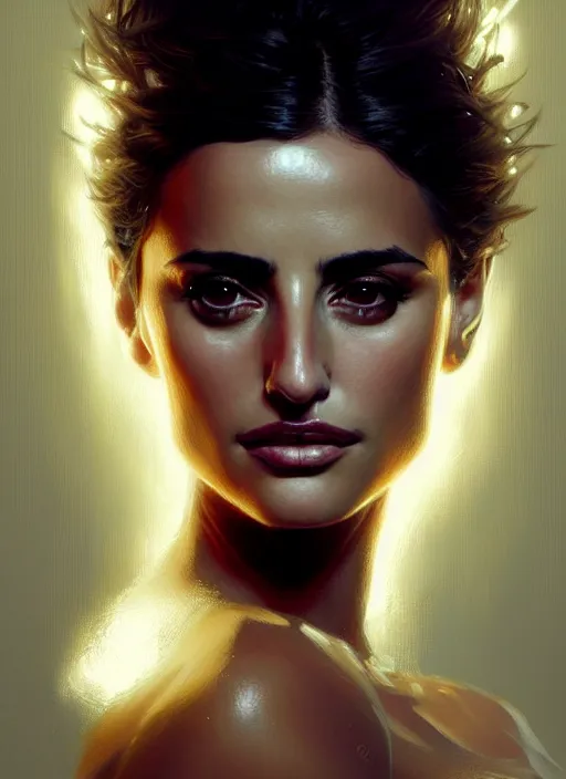 Prompt: portrait of penelope cruz, intricate, elegant, glowing lights, highly detailed, digital painting, artstation, glamor pose, concept art, smooth, sharp focus, illustration, art by wlop and greg rutkowski