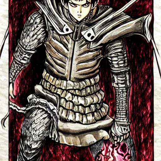 Image similar to Guts, Berserk, in the style of kentaro miura, very detailed, masterpiece, award winning, greatsword, coloured, manga