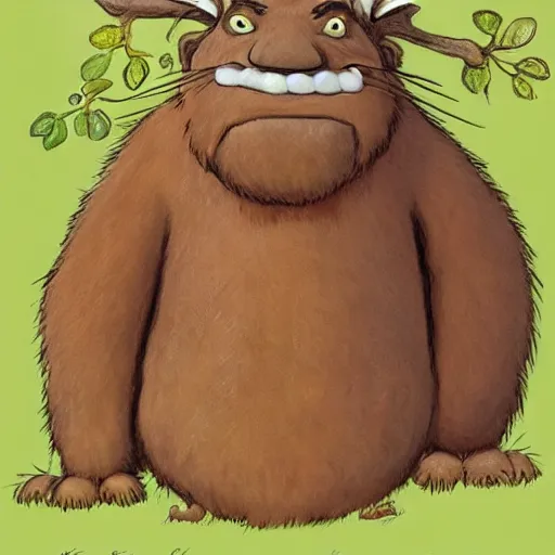 Prompt: the gruffalo, illustration by axel scheffler