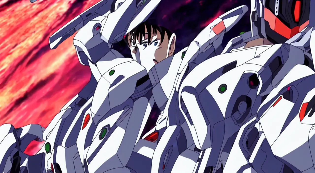 Image similar to ikari shinji piloting gelendvagen, evangelion anime, full hd, hd anime, hd anime wallaper