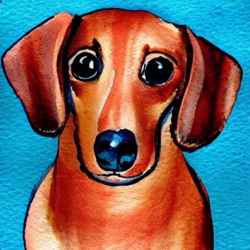 Image similar to cute dachshund watercolor