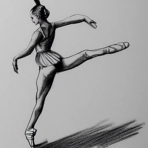 Prompt: sketch ballet dancer holding the handlebar to practice by николаи дмитриевич блохин