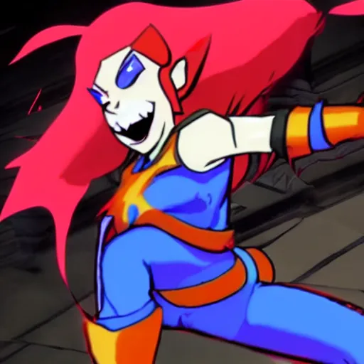 Prompt: undyne in super smash bros ultimate