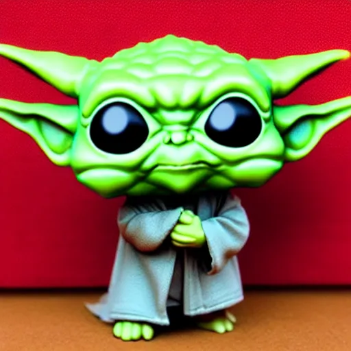 Image similar to cute isometric baby yoda funko pop