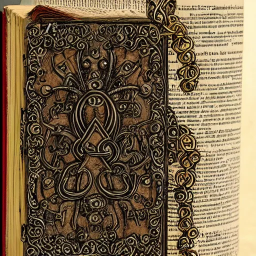 Image similar to a demon book bound by chains