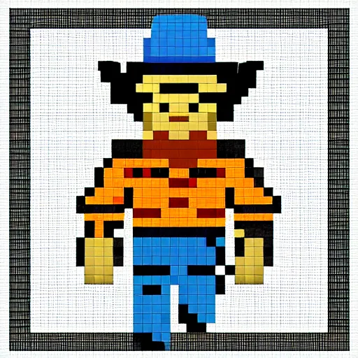 Prompt: pixel art of a cowboy