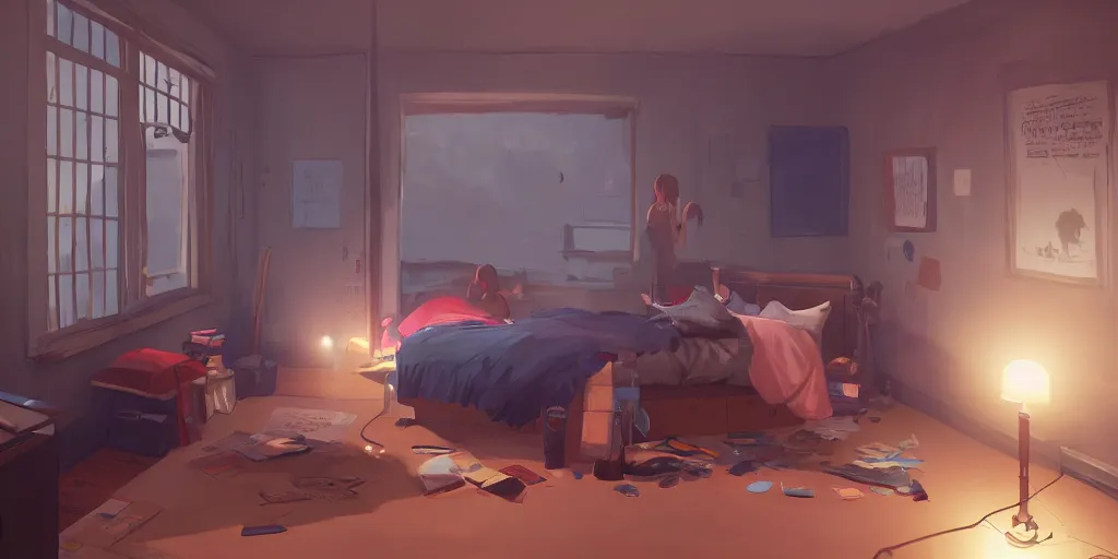 Prompt: an environmental concept art of life is strange, chloe price, bedroom interior, highly detailed, environmental light, close up, cinematic by francis tneh and ilya kuvshinov