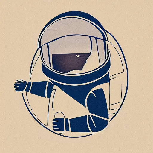 Prompt: Ben Lawson illustration of an astronaut drifting in space staring at the earth