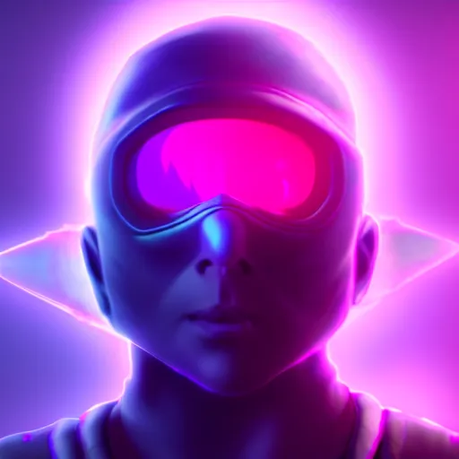 Image similar to ninja surrounded by purple aura, glowing red eyes, full body shot, menacing, stylized, octane render, artstation, digital art, digital painting, devian art