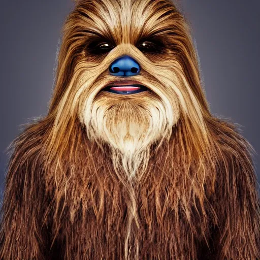 Image similar to portrait of Chewbacca with white fur