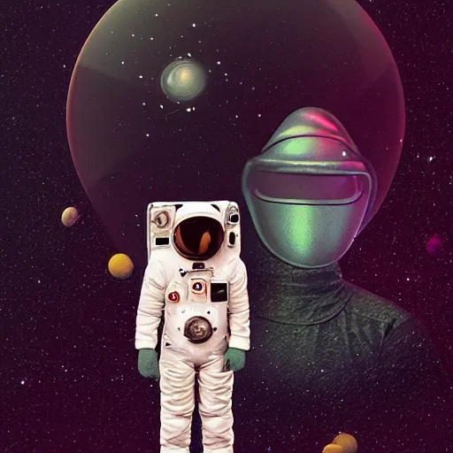 Prompt: Amy Whine house in a space suit, portrait, sci fi, by beeple,