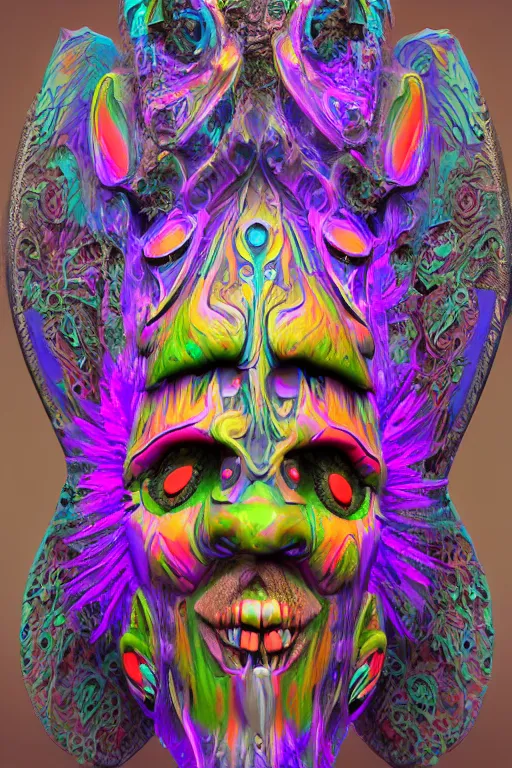 Image similar to psychedelic Shpongle mask concept art trending on artstation hd