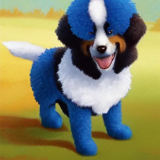 Prompt: bob ross as a dog, style of bluey