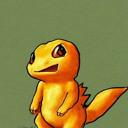 Image similar to Charmander artwork by Beatrix Potter