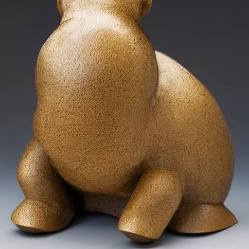 Image similar to a sophie taeuber - arp baby hippopotamus sculpture