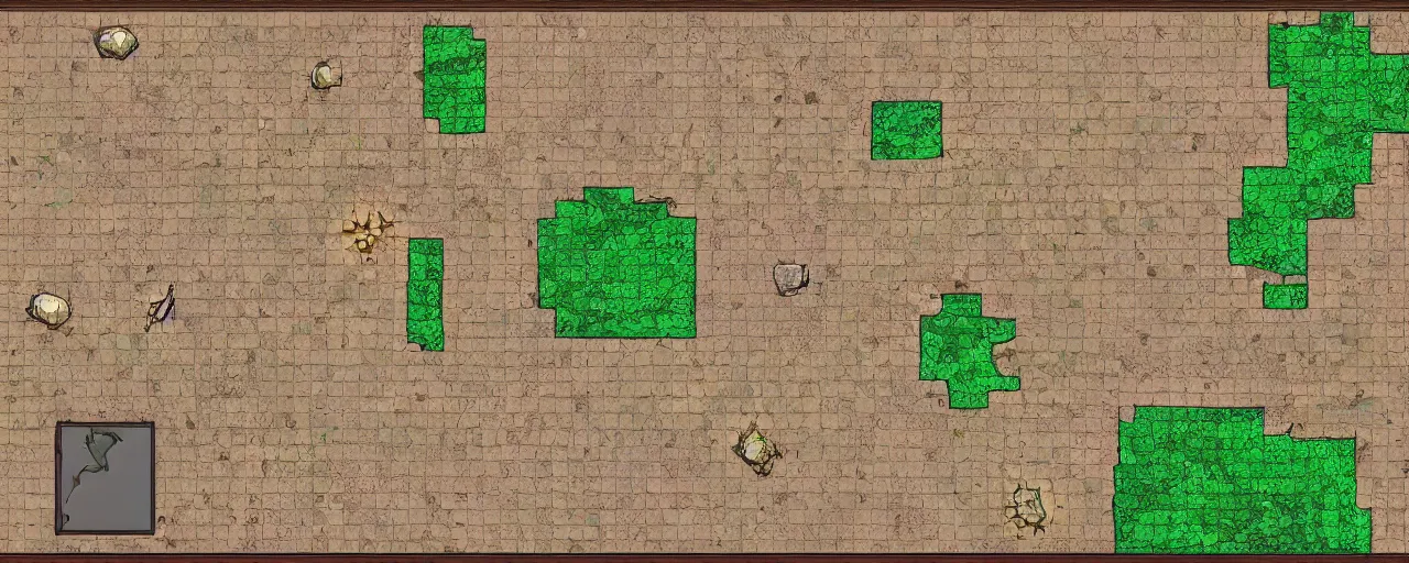 Image similar to Top-down Dungeons and Dragons battlemap for a desert tomb