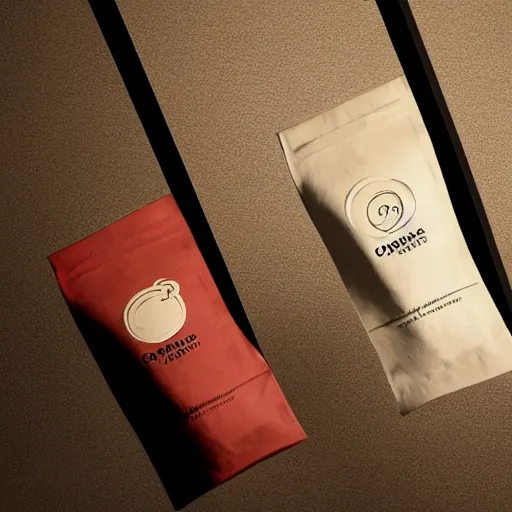 Image similar to original design concept of a minimalist packaging for coffee beans, studio lighting, minimalist style