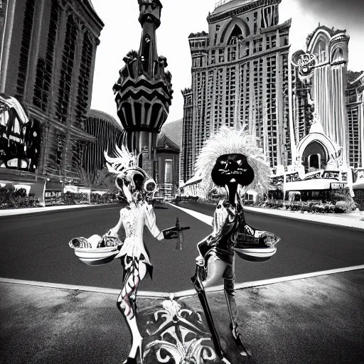 Prompt: gothic style Las Vegas in 1973, psychotic anthropomorphic Elvis chickens roaming the streets and driving Cadillacs, bright light city, high octane, 8k vray render, subsurface scatter, drum scanner, intricate complexity, cinematic quality