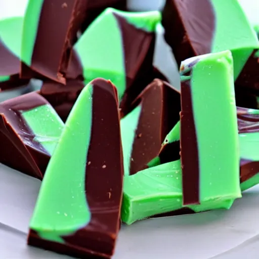 Prompt: chocolate mint fudge taffy