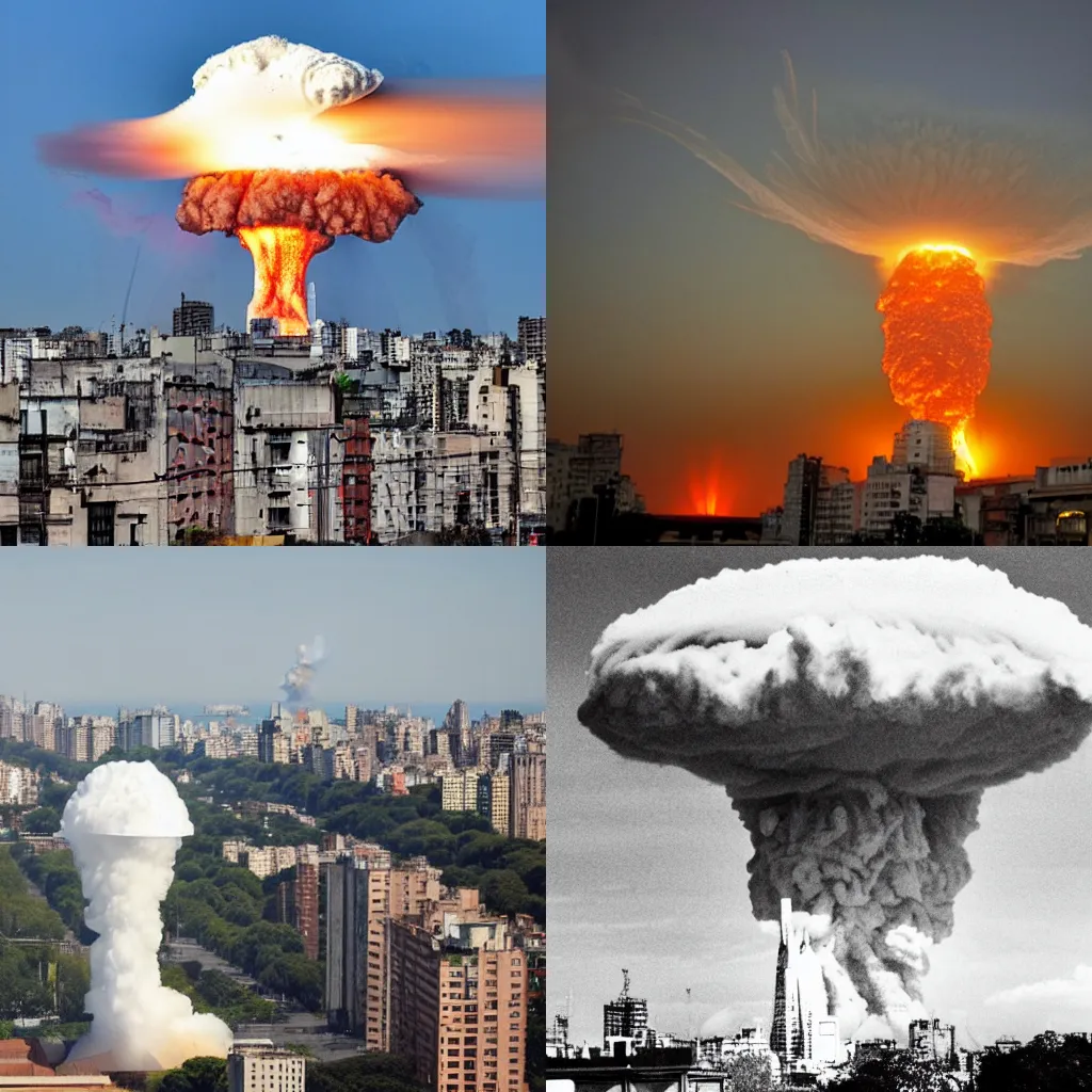 Prompt: a nuclear explosion in buenos aires