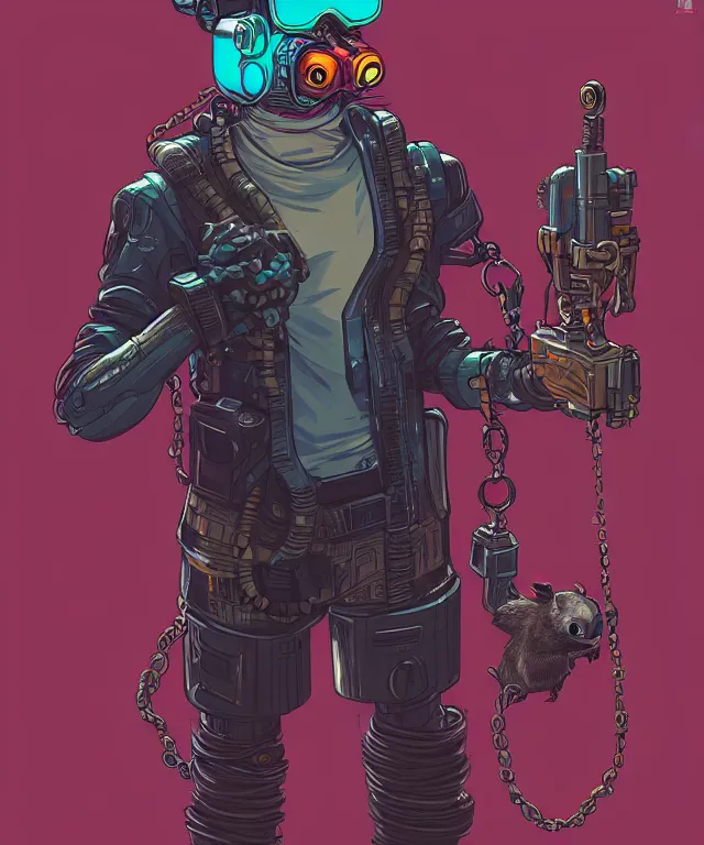 Image similar to a portrait of an anthropomorphic cyberpunk beaver holding a chaingun, cyberpunk!, fantasy, elegant, digital painting, artstation, concept art, matte, sharp focus, illustration, art by josan gonzalez