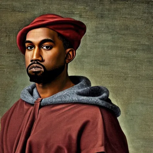 Image similar to A Renaissance portrait painting of Kanye West