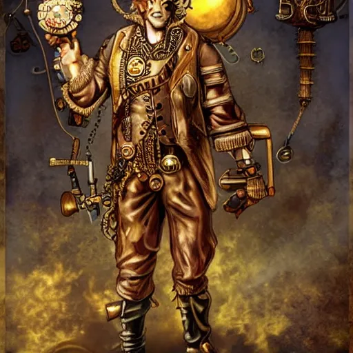 Image similar to a steampunk god