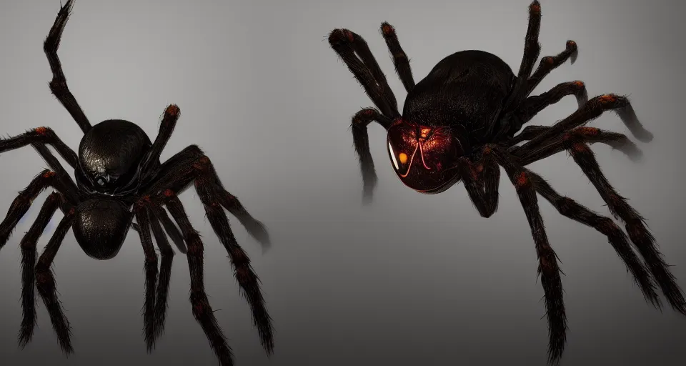 Image similar to a creature with the head of Tobey Maguire and a body of a giant spider. Digital art, dark, fantasy, epic, dramatic, volumetric lighting, trending on artstation, detailed, 8k