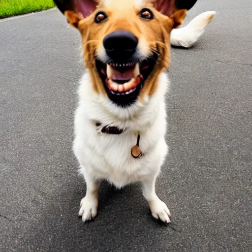 Prompt: a happy dog