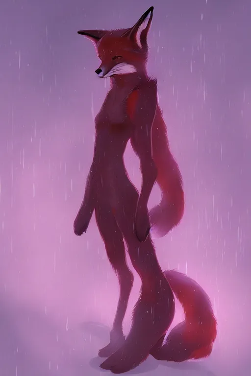 Image similar to a fox fursona, trending on artstation, by kawacy, furry art, digital art, cyberpunk, high quality, backlighting