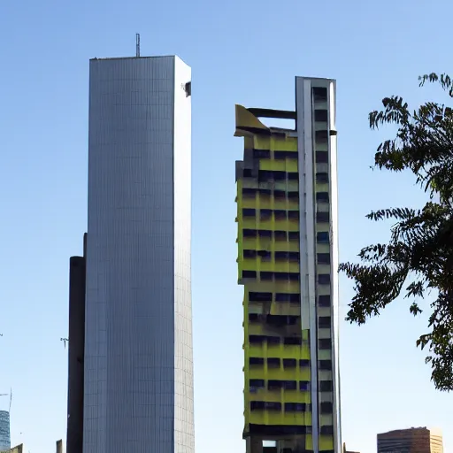 Prompt: postmodern tower in buenos aires